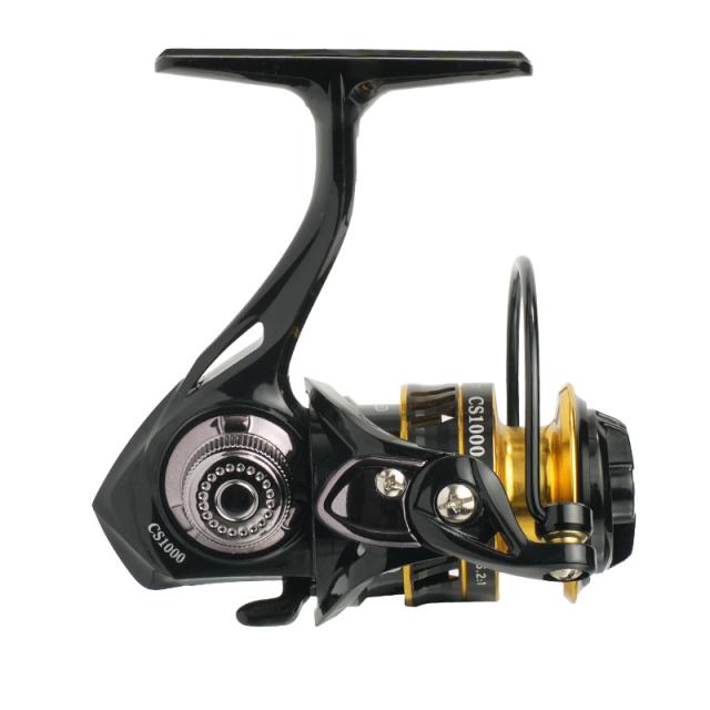 Mini Spinning Fishing Reels for Saltwater Freshwater 1000 2000 3000 4000 5000 6000 Series Fishing Spool Left/Right Interchangeable Trout Carp Spinning Reel Light and Smooth  